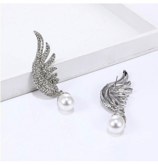Серьги с камнями Крылья Shell pearl Серьги с камнями Крылья Shell pearl