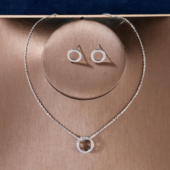 Набор бижутерии Геометрия - кольцо: кулон и сердце