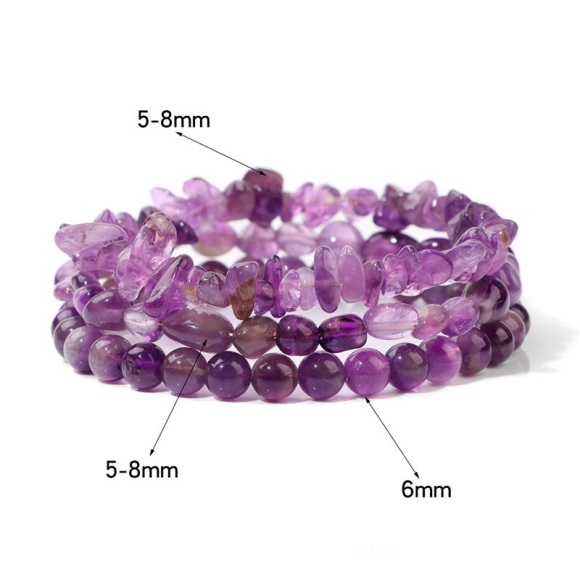 Тройной браслет из аметиста