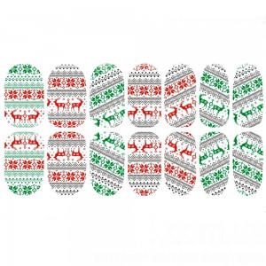 Наклейки на ногти Зимний узор набор (14 штук ) Наклейки на ногти Зимний узор набор (14 штук )