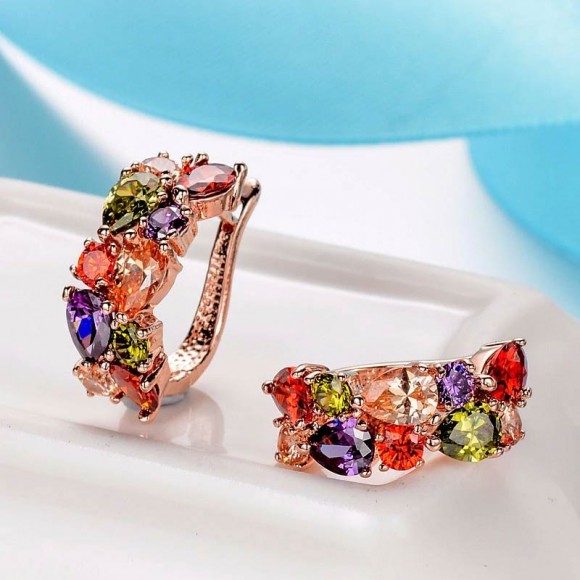 Набор украшений Multicolor Zircon: кулон, серьги, кольцо Набор украшений Multicolor Zircon: кулон, серьги, кольцо