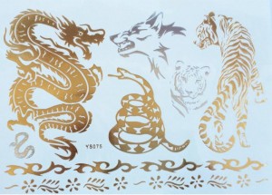 Флеш тату — Дракон — Тигр YS075