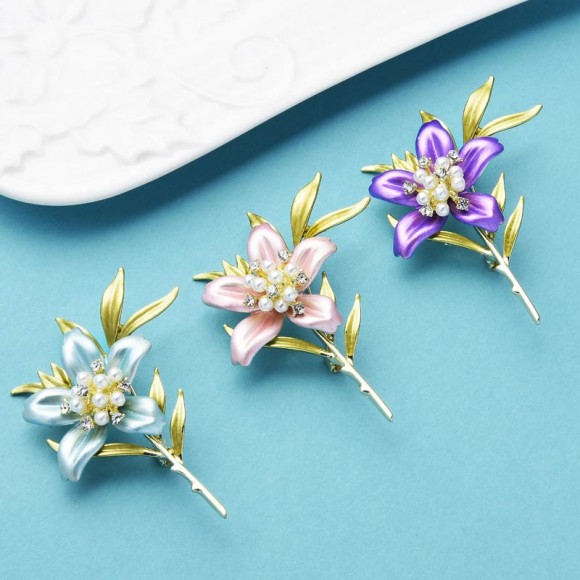 Брошь тропический цветок Брошь тропический цветок