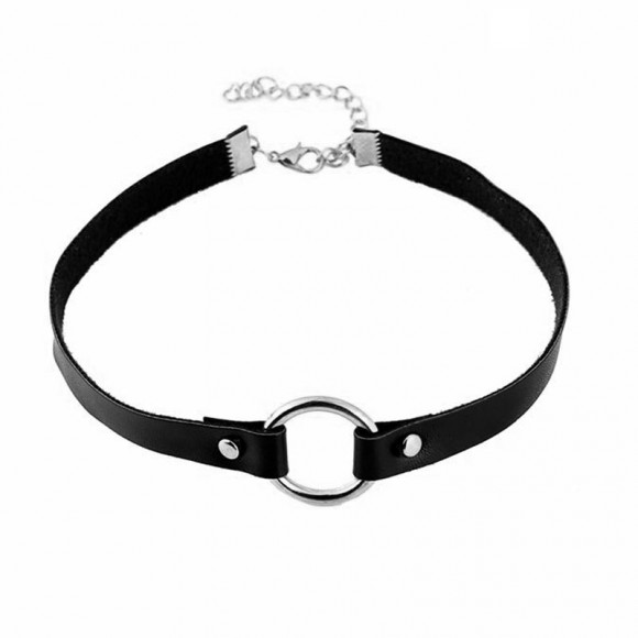 Шкіряний чокер Кільце Шкіряний чокер Кільце
