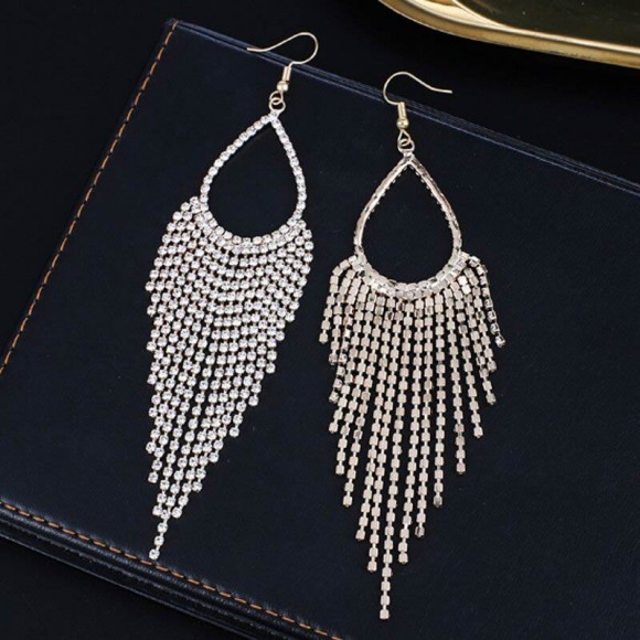 Довгі Сережки із кристалами Богема