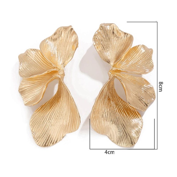 Серьги тропический лепесток золотистые Серьги тропический лепесток золотистые