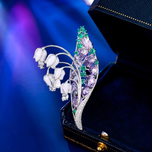 Елітна брошка Конвалія кришталеве Ранок Елітна брошка Конвалія кришталеве Ранок