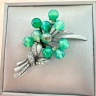 Брошь букет зеленый Агат
