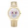 Жіночий годинник зі шкіряним ремінцем Сова золотистого кольору