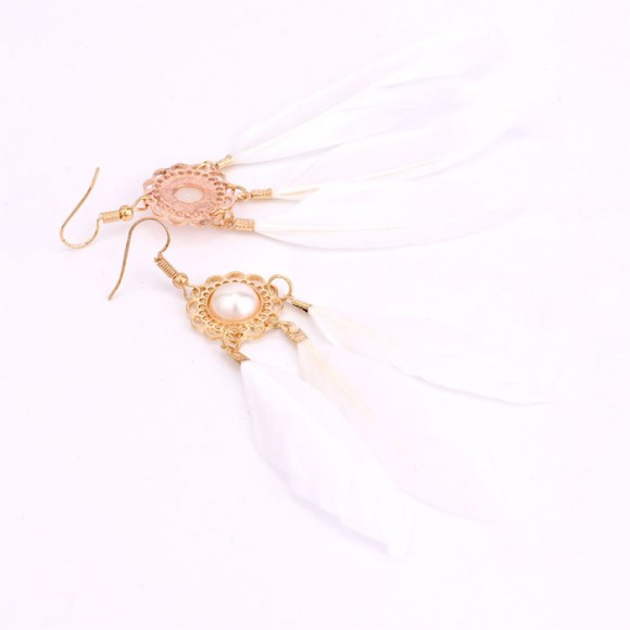 Сережки пірʼя білі Feathers Set
