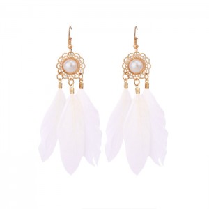 Сережки пірʼя білі Feathers Set Сережки пірʼя білі Feathers Set