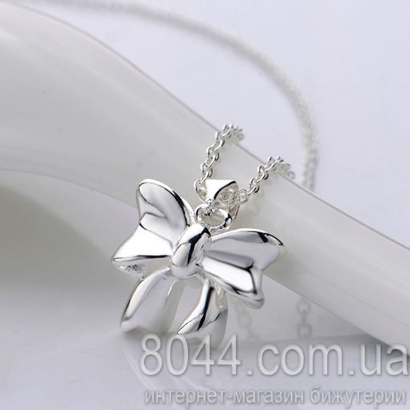 Кулон посеребренный Бант
