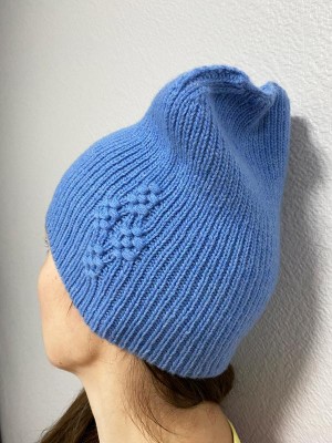 Шапка біні із вовни Мериноса Blue Шапка біні із вовни Мериноса Blue