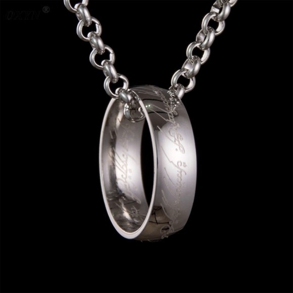 Кольцо Всевластия из стали серебристого цвета с цепочкой «The Lord of the Rings»
