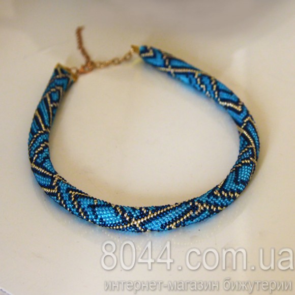 Колье жгут из бисера Геометрия Gold Колье жгут из бисера Геометрия Gold