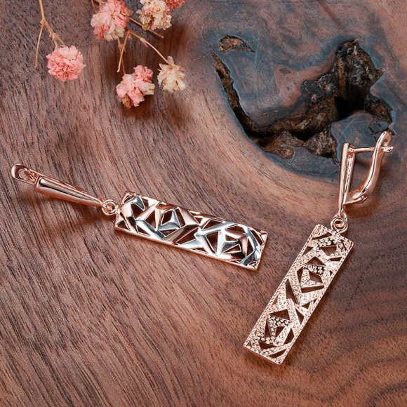 Сережки підвіски прямокутник Абсракція