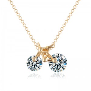 Кулон з ланцюжком Велосипед із кристалом циркону