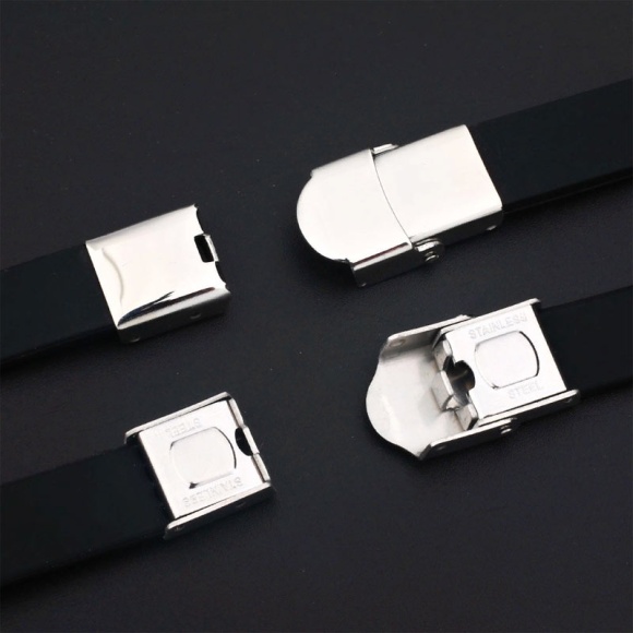 Мужской каучуковый браслет Тревис черная пластина Мужской каучуковый браслет Тревис черная пластина