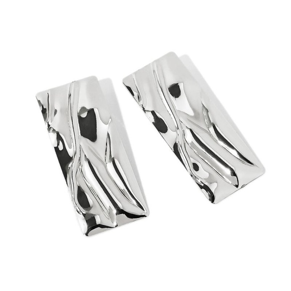 М'яті сережки Прямокутник сріблясті