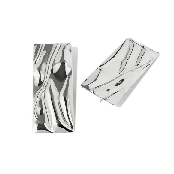 М'яті сережки Прямокутник сріблясті