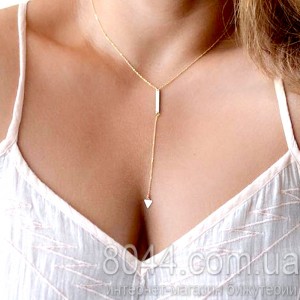 Кулон з ланцюжком Triangle золотистого кольору