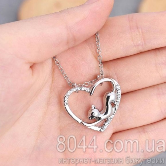 Кулон Кошечка в сердце Кулон Кошечка в сердце