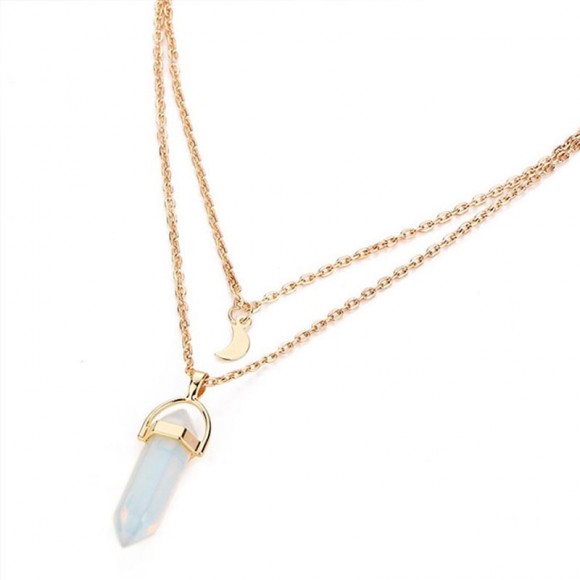Ланцюжок з кулонами Кристал і місяць Ланцюжок з кулонами Кристал і місяць