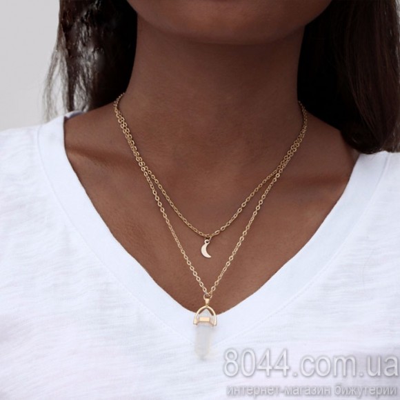 Ланцюжок з кулонами Кристал і місяць Ланцюжок з кулонами Кристал і місяць