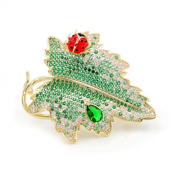 Брошь листок клена Элит