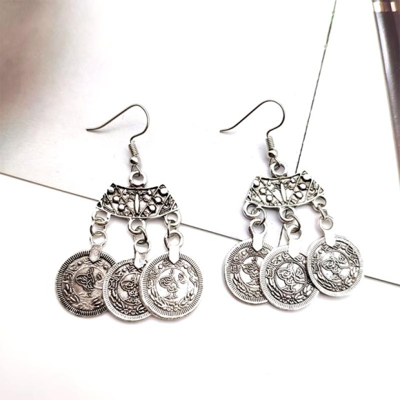 Сережки бохо монетки