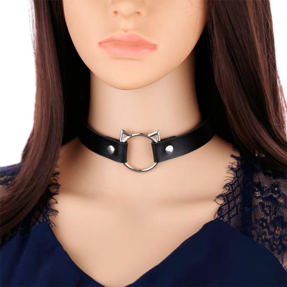 Шкіряний чокер Котик