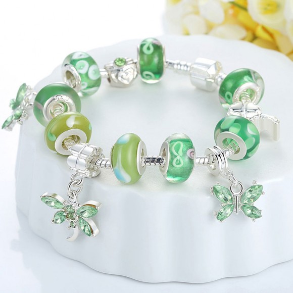 Браслет Пандора посеребренный Стрекоза