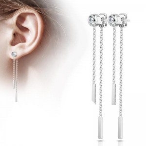 Серьги из стали с цепочкой Spikes SE3448 Серьги из стали с цепочкой Spikes SE3448