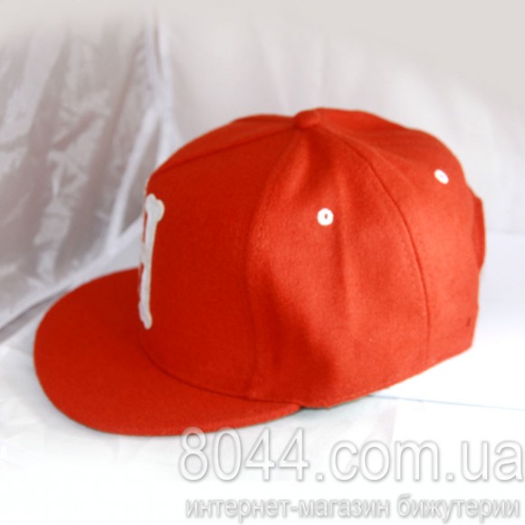 Кепка с прямым козырьком Hat из оранжевого фетра Кепка с прямым козырьком Hat из оранжевого фетра