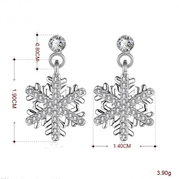 Серьги гвоздики Снежинка посеребренные Серьги гвоздики Снежинка посеребренные