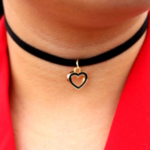 Замшевий чокер із кулоном Серце Замшевий чокер із кулоном Серце