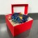 Подарочная коробка красная квадрат (для бижутерии)
