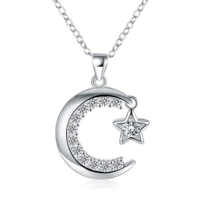 Кулон полумесяц со звездой