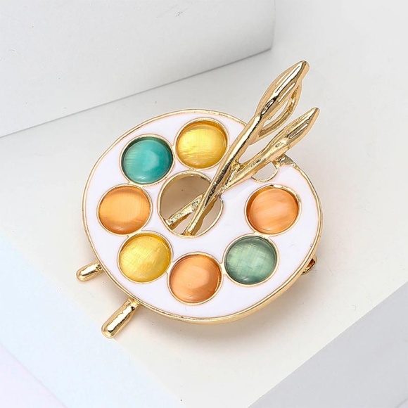 Брошка Палітра художника класика