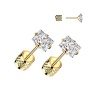 Серьги гвоздики из стали Spikes SE02Q-05-GDC
