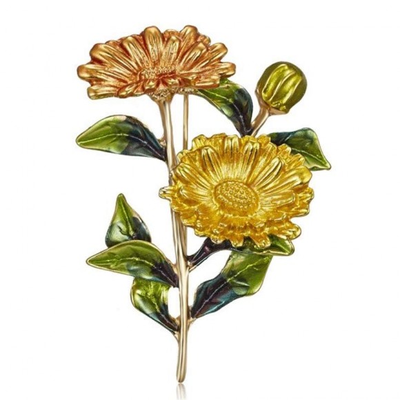 Брошь Хризантема