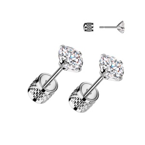 Серьги гвоздики из стали Spikes круглый кристалл SE02R Серьги гвоздики из стали Spikes круглый кристалл SE02R
