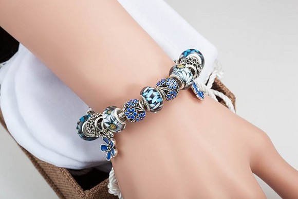 Браслет у стилі пандору Сині Квіти