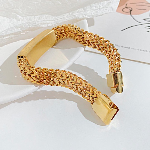 Браслет из нержавеющей стали Пластина золотой Браслет из нержавеющей стали Пластина золотой