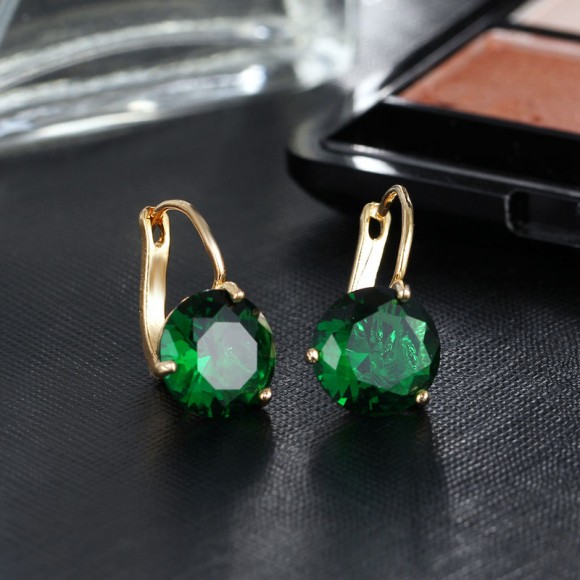 Сережки з англійським замком Фіаніт