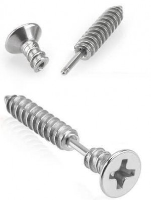 Серьги гвоздики из стали Spikes Шуруп JD21 Серьги гвоздики из стали Spikes Шуруп JD21