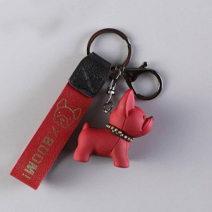 Брелок для ключей Французский бульдог бордовый Брелок для ключей Французский бульдог бордовый