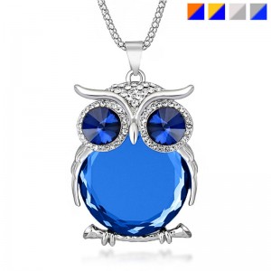 Кулон Хрустальная сова с кристаллом