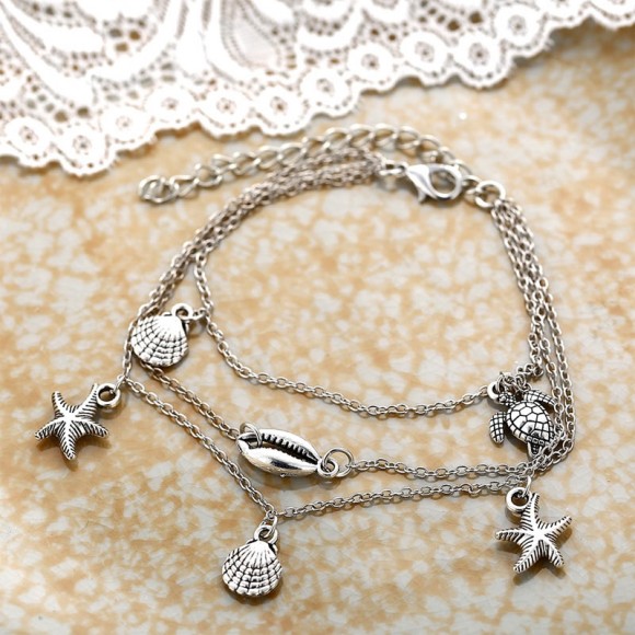 Браслет на ногу Черепашка (набір з 3 шт) Браслет на ногу Черепашка (набір з 3 шт)