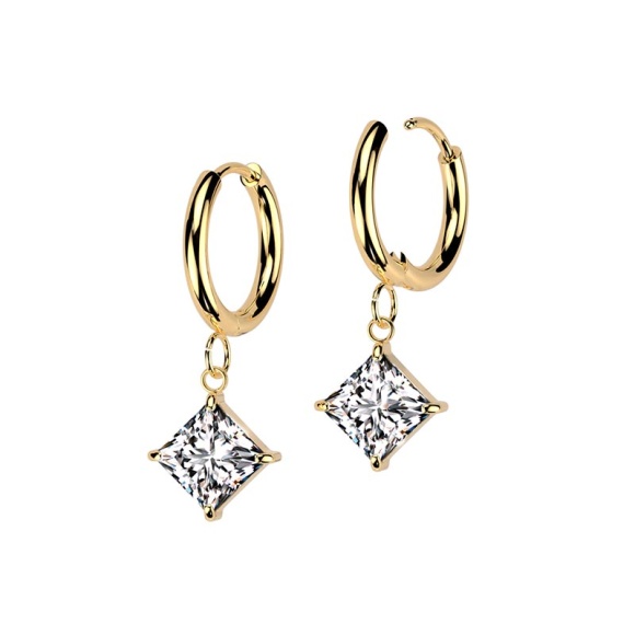 Серьги подвески квадрат из стали Spikes SE4639